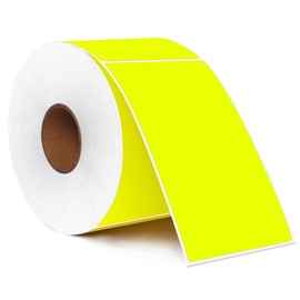 PARLAIM 3" x 5" Rectangle Adhesive Color Code Stickers,500 per Dispenser Box Roll Square Label Inventory Stickers (Fluorescent Yellow)