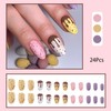 24 Pcs Almond Press on Nails Medium - Spring Summer