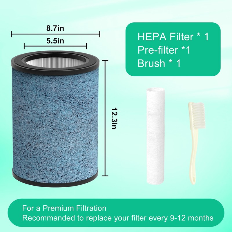 HP302 NeverChange Replacement Filter Compatible with Shark NeverChange HP301 HP302