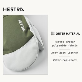 Hestra Army Leather Heli Ski Glove - Classic Snow Mitten for Skiing, Snowboarding and Mountaineering - Olive - 06