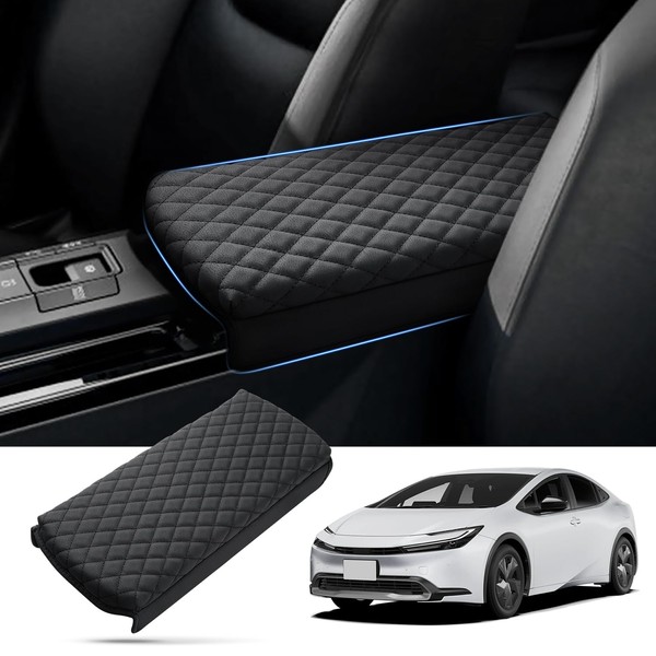 Cartist Toyota New Prius 60 Series Armrest Cushion, PRIUS 5th Generation, 2023-Present Armrest Pad, Cross Stitch Pattern, Console Box Protective Cover, Elbow Rest, Armrest, Dedicated Design,