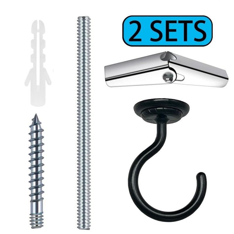 EVSTELUO 2 Sets Large Swag Ceiling Hooks Heavy Duty Swag