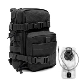 GZ XINXING Tactical Hydration Backpack, Outdoor Water Backpack Carrier Pack for Vest Backpack, Holds 1.5L Water Bladder, Mini MOLLE Tactical Backpack for Hiking, Biking, Running, Climbing