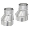 PATIKIL 4" to 3" Eccentric Duct Reducer, 2Pcs Galvanized Iron