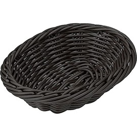 TODAI OV-171-BK PP Rattan Oval Basket, Thin 18 Type, Black
