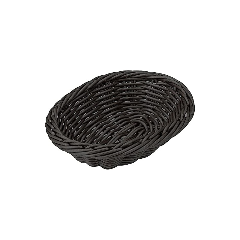 TODAI OV-171-BK PP Rattan Oval Basket, Thin 18 Type, Black