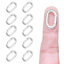 Mezrkuwr Pack of 10 Oval Clasps, Lobster Clasps, Necklace Clasps and Clasps, Spring Ring Clasps, silver