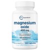 Magnesium Oxide 400mg, 500 Capsules | Elemental Form for Max