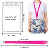 CANWELUX 12 Pack Neon Hot Pink Lanyard for ID Badges,Lanyard