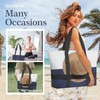 Reiseresa Beach Bag with Zipper, Beach Tote Bag for Women,