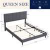 Queen Size Platform Bed Frame with Fabric Upholstered Headboard and