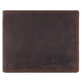Benthill Men's Genuine Leather Wallet with RFID Protection, Dark Brown (H)
