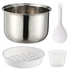 Rice Cooker Replacement Pot, 304 Stainless Steel Inner Pot for
