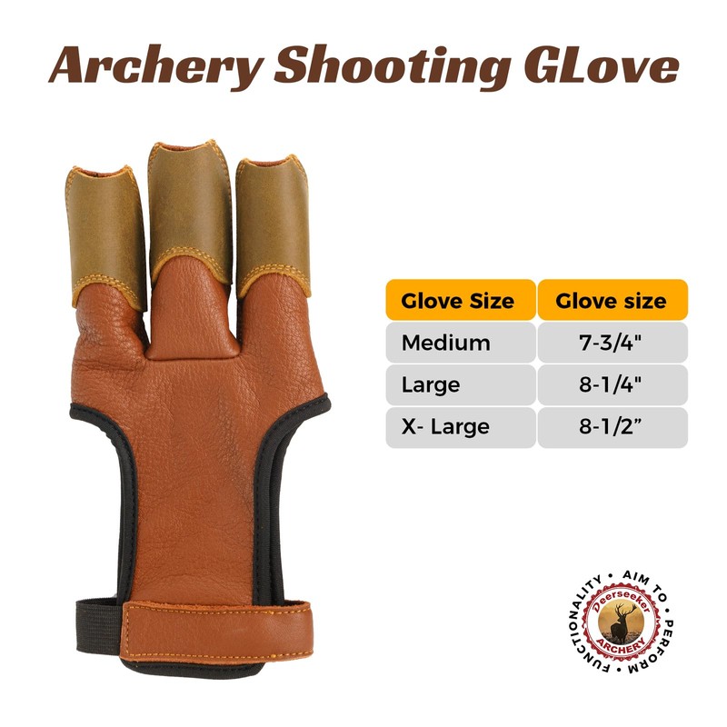 Deerseeker Archery Leather Glove Finger Tab Protective Archery Accessories for