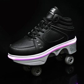 Pairobin Roller Skate Shoes - Sneakers Roller Shoes 2-in-1 Suitable for Outdoor Sports Skating Invisible Roller Skates The Best Choice for Building Confidence Style