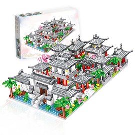 QYEHF Chinese Architecture Suzhou Garden, Chinese Architecture Micro Building Blocks Set, Suzhou Micro Mini Building Blocks, 1317 Pieces Clamping Blocks, Creative Gift, with Gift Box