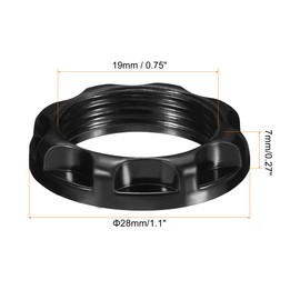 PATIKIL E12 Light Socket Ring, 5 Pack Lamp Shade Holder Adapter Phenolic Ring for Light Fixtures, Black