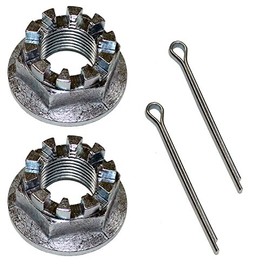 Caltric Set Of 2 Rear Axel Castle Nuts & Pins Compatible with Honda Trx300 Fourtrax 300 1988-2000