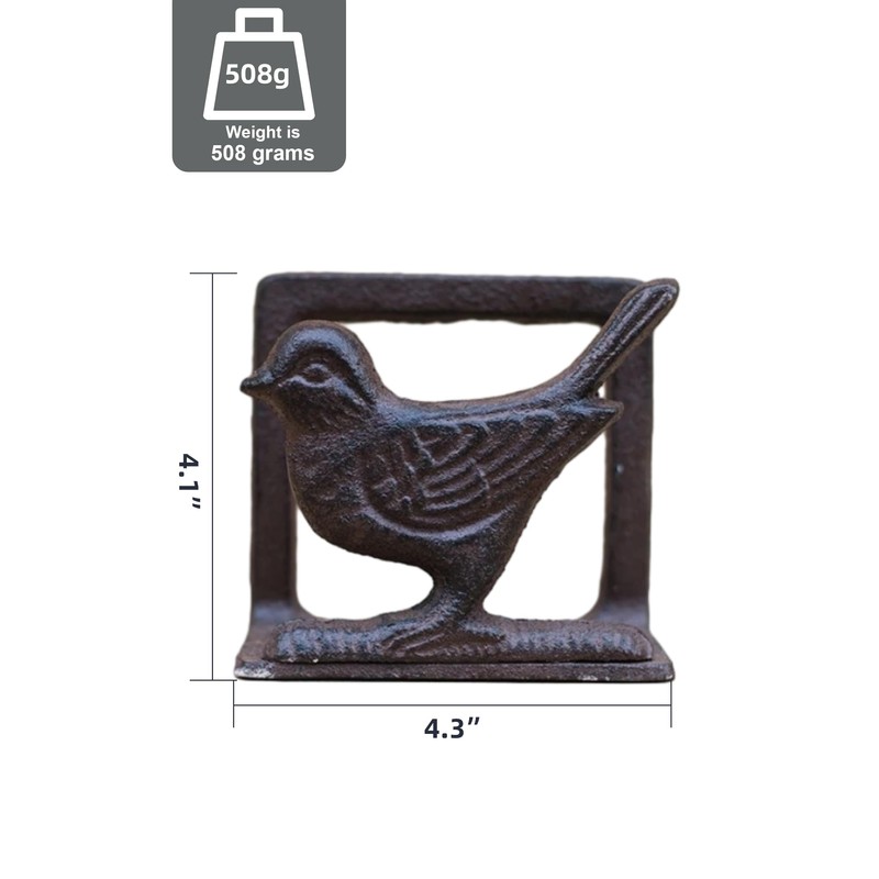 Zestify Exquisite Vintage Cast Iron Napkin Holder With Playful Standing