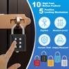 MECCANIXITY Combination Padlock, 6-Digit Push Button Padlock 3-Position Locking Mechanism