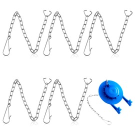 Notoke Pack of 5 Silver Toilet Flush Chains, 25 cm Toilet Stainless Steel Chain, Universal Metal Chain for Toilet Flusher, Replacement Set for Toilet Flusher, for Most Toilets