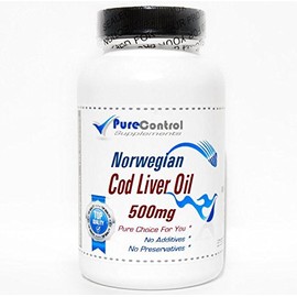 Norwegian Cod Liver Oil Concentrate 500mg // 200 Capsules // Pure // by PureControl Supplements