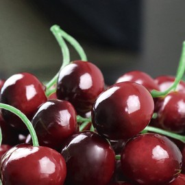 Artificial Cherries, Fake Red Cherries, Lifelike Fruit Model for Home Kitchen Party Decoration (Pack of 25)