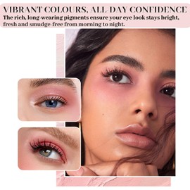 16-Color Rainbow Eyeshadow Palette with Brushes, Matte & Glitter Pressed Powder, Long Lasting Blendable Pink Brown Smokey Eye Makeup for Women, Hypoallergenic for Sensitive Eyes (Rose Veil)