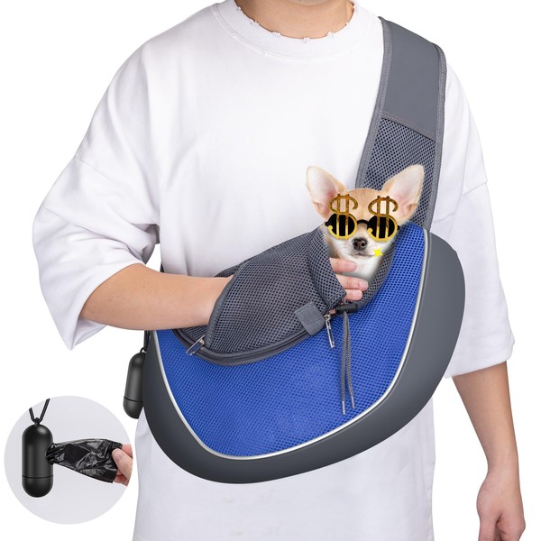 Nobleza Dog Sling Carrier, Mesh Adjustable Pet Sling Puppy Sling