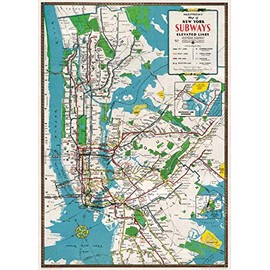 Cavallini Decorative Paper - New York City Subway Map 20"x28" Sheet