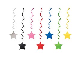 26" Hanging Black Star Decorations, 3ct