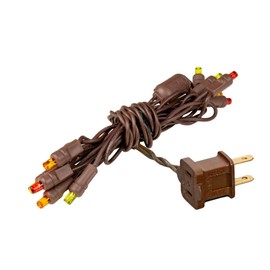 Novelty Lights 10 Light LED Fall Thanksgiving Mini Light Set, Outdoor Curtain Wreath Craft Bottle String Lights, Yellow/Red/Orange, Non-Connectable, Brown Wire, 5 Feet