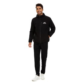 Conurbation Men's Cycling Running Rain Jacket Lightweight Waterproof Biking Hiking Windbreaker Raincoat with Hood (003-Black-XL