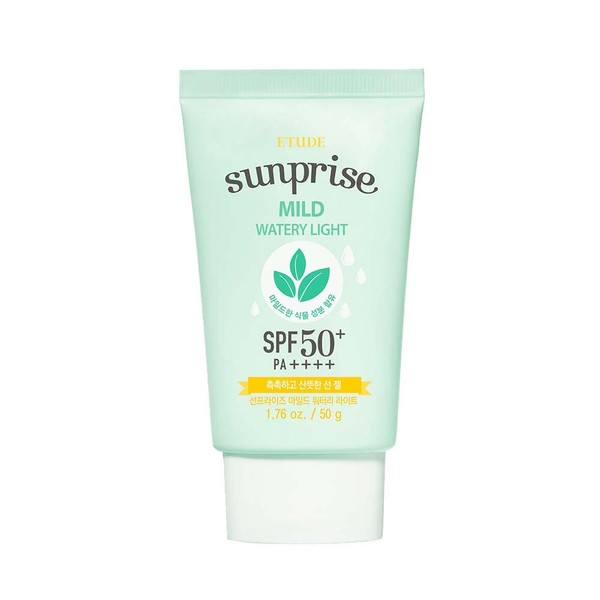 ETUDE Sunprise Mild Watery Light SPF50+/PA+++ 1.7 fl. Oz (50ml) (21AD) | Light Moisturizing Sunblock for Sensitive Skin | Korean Skin Care | Weightless Watery Texture