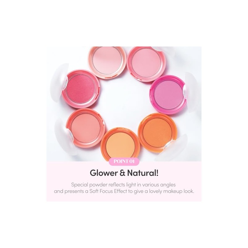 Etude Lovely Cookie Blusher Pk002 Grapefruit Jelly Rubor Polvo Brillante