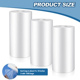 Fulmoon 1500 Pcs Ice Packs for Injuries 9.5 x 18 Inches 3 Roll Clear Easy to Tie Ice Storage Bags Athletic Medical Bag for Trainer Training Rooms Knee Injury Wrap