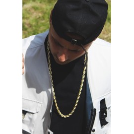 8mm Gold Plated Rope Chain Necklace for Men – 24 Inch – Heavyweight Statement Chain – Premium Gold Plated Jewellery – Bold Hip Hop Style Gift - Bling King London