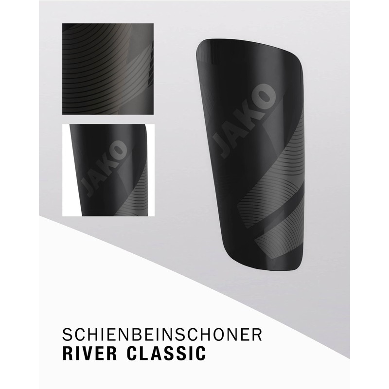 JAKO Unisex River Light Shin Pads, Black, M