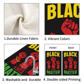 Black Lives Matter Garden Flag Double Sided, Racial Equality Yard Lawn Sign, Welcome Friends Party Outdoor Garden Decorations Burlap, 12x18 Inch