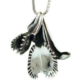 Silver Double Venus Flytrap Necklace