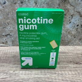 Up & Up Coated Nicotine Gum Mint Flavor 4mg (100 ct) EXP: 08/2025