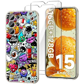 HuiYouMY Handyhülle Kompatibel mit Oukitel C1/Oukitel C1 Pro Hülle Durchsichtig mit 2 Stück Panzeglas Schutzfolie, Weich Transparent Schutzhülle, Starker Schutz Silikon Case TPU Cover (6.52")-XS40