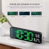 Oailgent Reloj De Pared Digital Con Termómetro, Alarmas Y Calendario