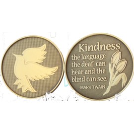 Dove of Kindness - Bronze AA (Alcoholics Anonymous) -ACA-AL-ANON - Sober / Sobriety / Affirmation / Birthday / Anniversary / Desire / Recovery / Medallion / Coin / Chip by Generic