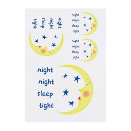 4 x 'Night Night Sleep Tight' Temporary Tattoos - Water Resistant, Skin-Safe, Non-Toxic Transfers, Mixed Sizes (TO00083530)
