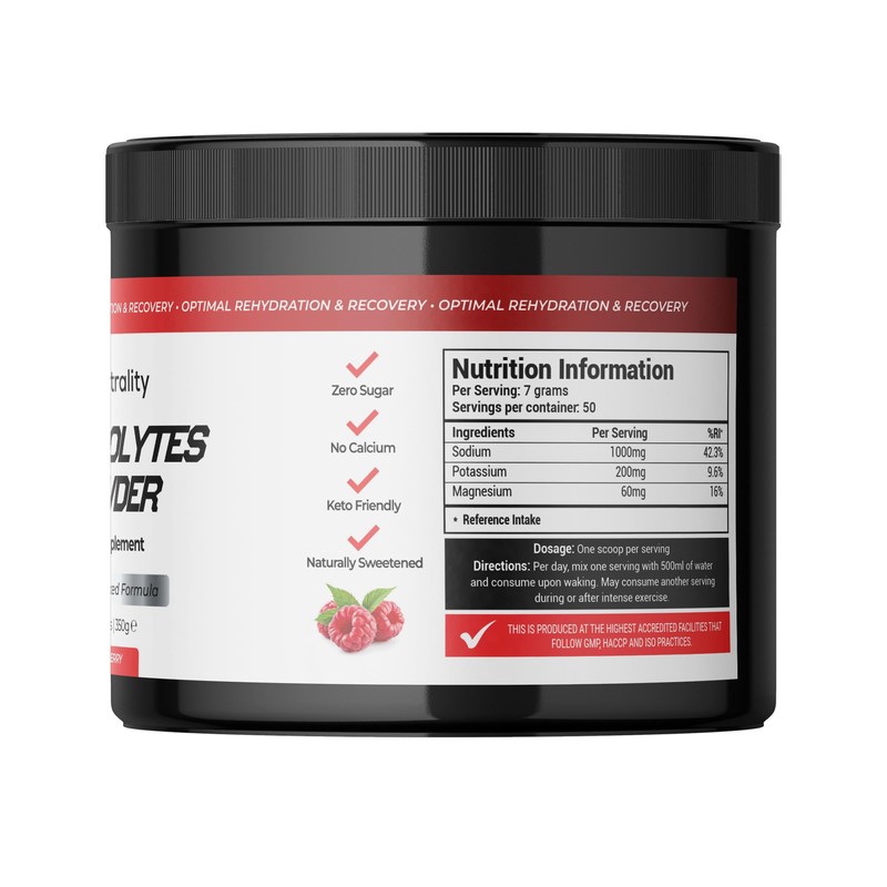 Nutrality Electrolytes Food Supplement Powder 350g | 50 Servings, No
