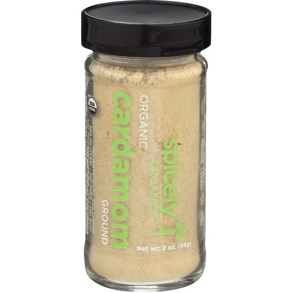 Spicely Organic Cardamom Powder 2.00 Ounce Jar Certified Gluten Free
