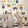 HOWAF 9 Sheets Ramadan Kareem Window Clings for Eid Holiday
