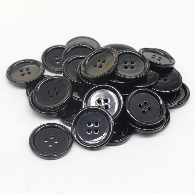 YaHoGa 40 botones de resina negra de 30 mm para