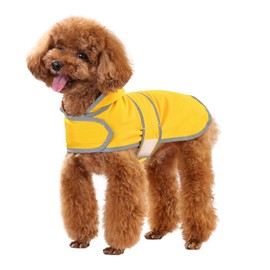 Dog Raincoat Hooded,Waterproof Rain Coat for Dogs with Adjustable Belly Strap,Reflective Strips, Lightweight Slicker Poncho Rain Jacket for Small Medium Large Dogs (Yellow, Small)